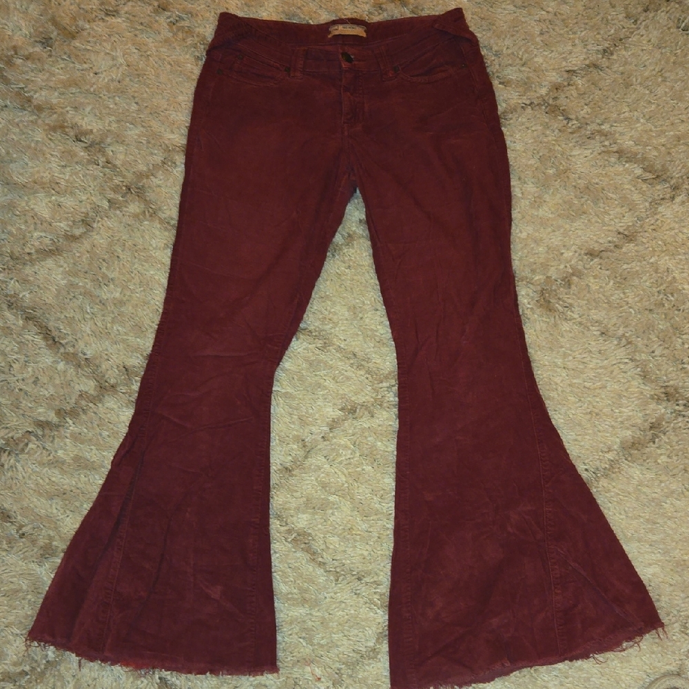 Free People Burgundy Flare Jeans